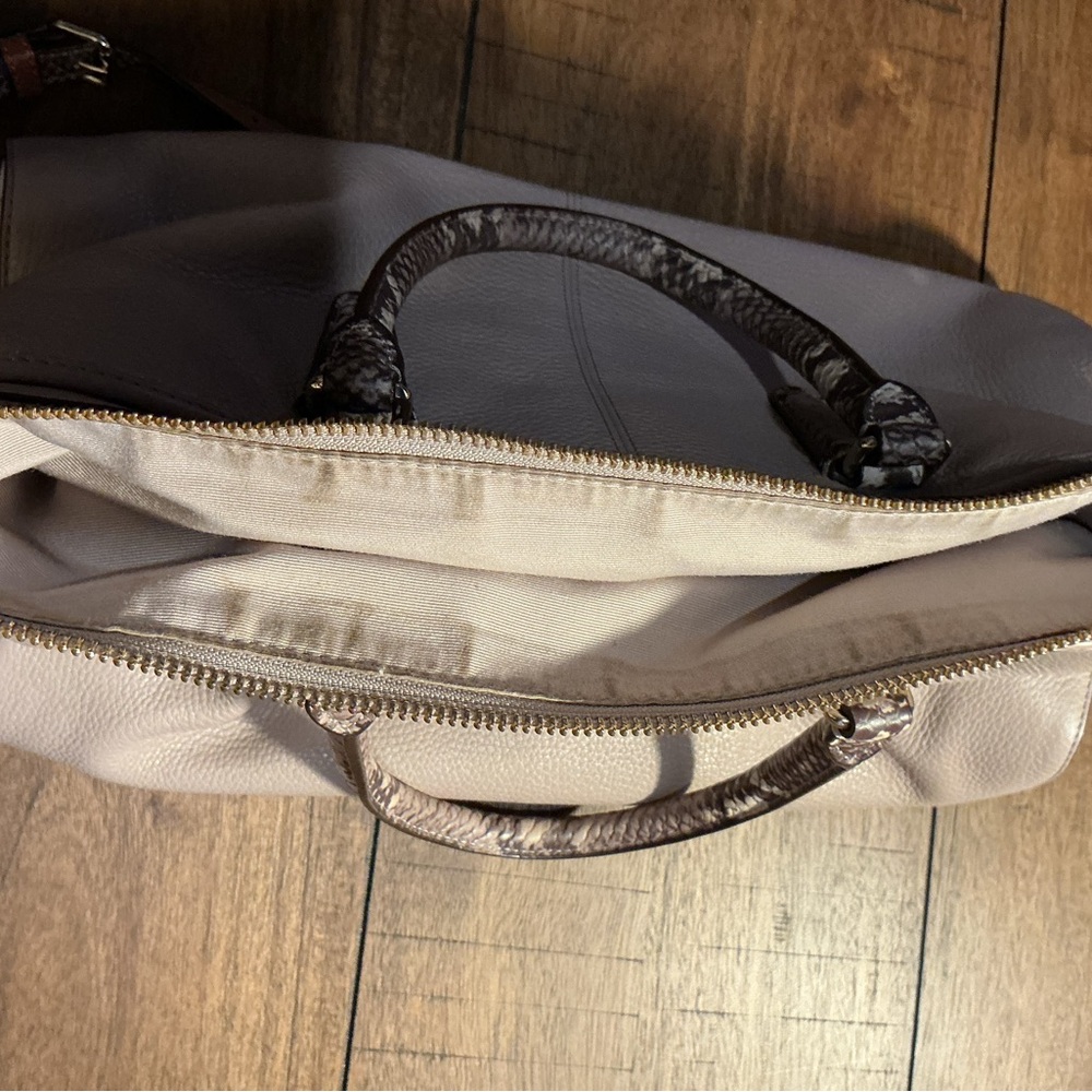 COACH Morgan Color Block Pebble Leather w/Exotic Embossed Trim Satchel/Crossbody - Picture 12 of 12